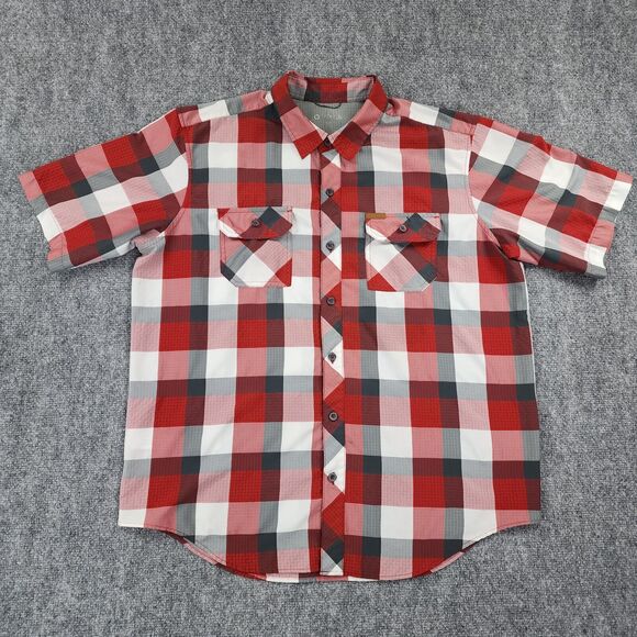 Orvis Shirt Men XL Red Plaid Classic Short Sleeve Hiking Button Up Casual Pocket - Picture 1 of 16